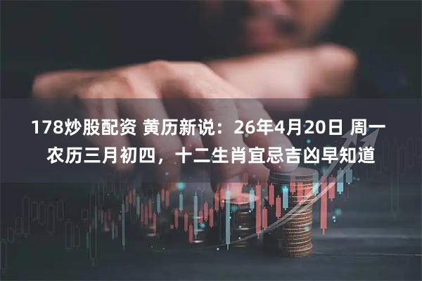 178炒股配资 黄历新说：26年4月20日 周一 农历三月初四，十二生肖宜忌吉凶早知道